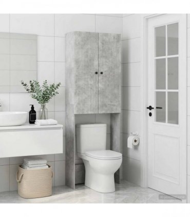 vidaXL Toilet Cabinet EDE Concrete Grey 66 x 25.5 x 190 cm