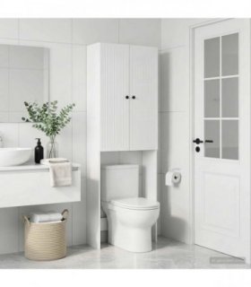vidaXL Toilet Cabinet EDE High Gloss White 66 x 25.5 x 190 cm