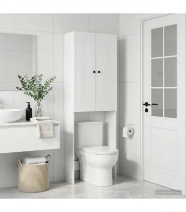 vidaXL Toilet Cabinet EDE High Gloss White 66 x 25.5 x 190 cm