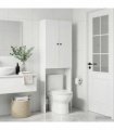vidaXL Toilet Cabinet EDE High Gloss White 66 x 25.5 x 190 cm