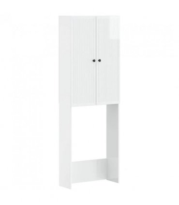 vidaXL Toilet Cabinet EDE High Gloss White 66 x 25.5 x 190 cm