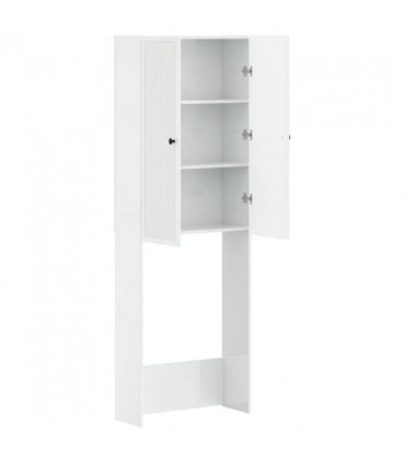 vidaXL Toilet Cabinet EDE High Gloss White 66 x 25.5 x 190 cm