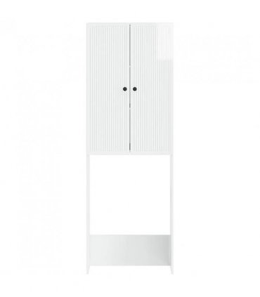 vidaXL Toilet Cabinet EDE High Gloss White 66 x 25.5 x 190 cm