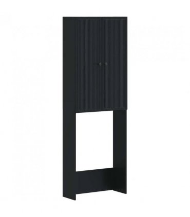 vidaXL Toilet Cabinet EDE Black 66 x 25.5 x 190 cm Engineered Wood
