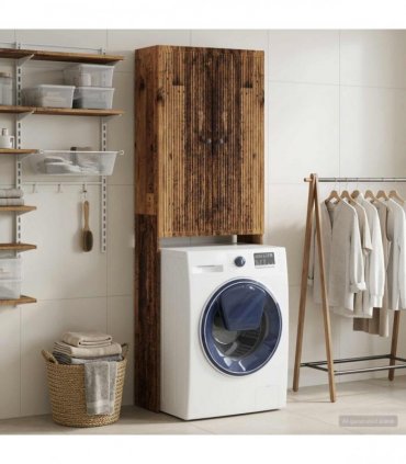 vidaXL Toilet Cabinet EDE Old Wood 66 x 25.5 x 190 cm Engineered Wood