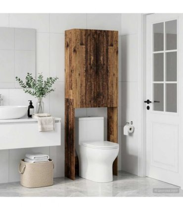 vidaXL Toilet Cabinet EDE Old Wood 66 x 25.5 x 190 cm Engineered Wood