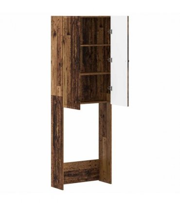 vidaXL Toilet Cabinet EDE Old Wood 66 x 25.5 x 190 cm Engineered Wood