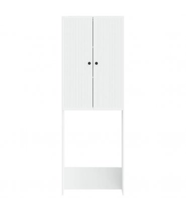 vidaXL Toilet Cabinet EDE White 66 x 25.5 x 190 cm Engineered Wood
