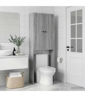 vidaXL Toilet Cabinet EDE Grey Sonoma 66 x 25.5 x 190 cm