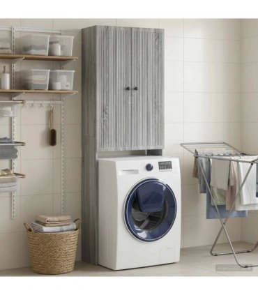 vidaXL Toilet Cabinet EDE Grey Sonoma 66 x 25.5 x 190 cm
