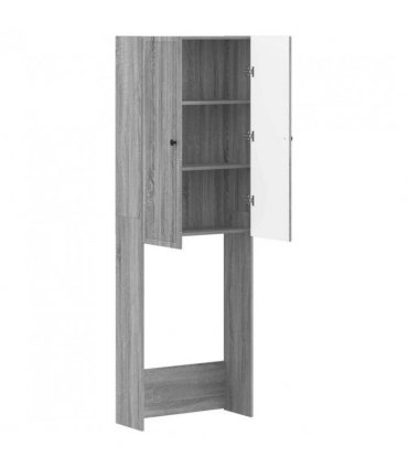 vidaXL Toilet Cabinet EDE Grey Sonoma 66 x 25.5 x 190 cm