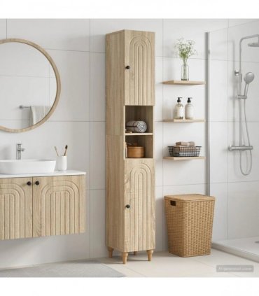 vidaXL Bathroom Cabinet with Open Shelf ALKMAAR Sonoma Oak