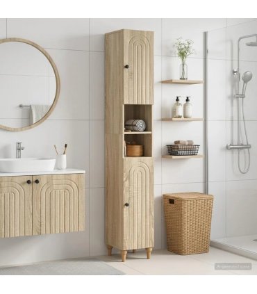 vidaXL Bathroom Cabinet with Open Shelf ALKMAAR Sonoma Oak