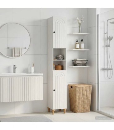 vidaXL Bathroom Cabinet with Open Shelf ALKMAAR White 30 x 31 x 190 cm