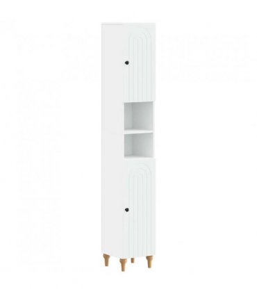 vidaXL Bathroom Cabinet with Open Shelf ALKMAAR White 30 x 31 x 190 cm