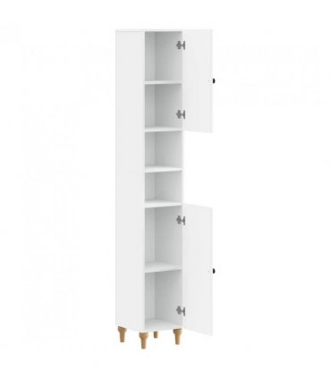 vidaXL Bathroom Cabinet with Open Shelf ALKMAAR White 30 x 31 x 190 cm
