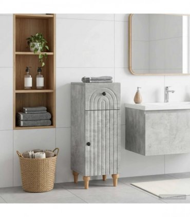 vidaXL Bathroom Storage Cainet ALKMAAR Concrete Grey 30 x 31 x 80 cm