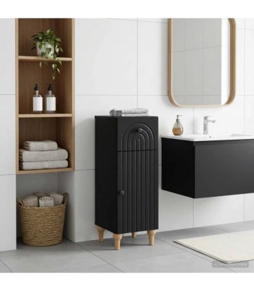 vidaXL Bathroom Storage Cainet ALKMAAR Black 30 x 31 x 80 cm