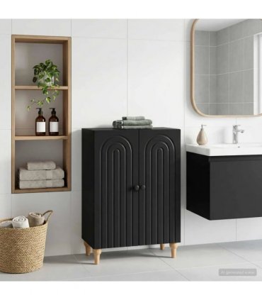 vidaXL Bathroom Storage Cainet ALKMAAR Black 59.5 x 31 x 80 cm