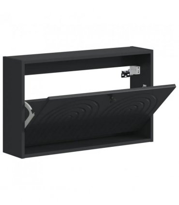 vidaXL Wall-Mounted Shoe Cabinet ALKMAAR 71 x 17 x 43 cm Black