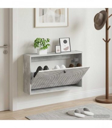 vidaXL Wall-Mounted Shoe Cabinet ALKMAAR 71 x 17 x 43 cm Concrete Grey