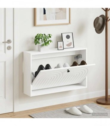 vidaXL Wall-Mounted Shoe Cabinet ALKMAAR 71 x 17 x 43 cm White