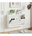vidaXL Wall-Mounted Shoe Cabinet ALKMAAR 71 x 17 x 43 cm White