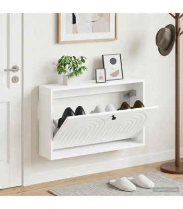 vidaXL Wall-Mounted Shoe Cabinet ALKMAAR 71 x 17 x 43 cm White