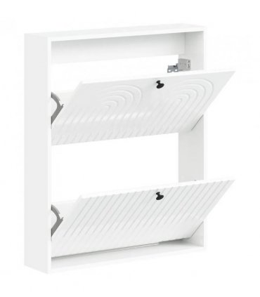 vidaXL Wall-Mounted Shoe Cabinet ALKMAAR 71 x 17 x 86 cm — Colour: High gloss white