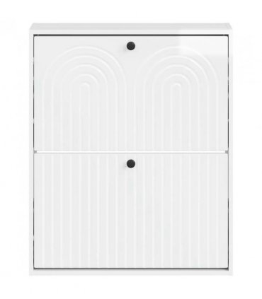 vidaXL Wall-Mounted Shoe Cabinet ALKMAAR 71 x 17 x 86 cm — Colour: High gloss white