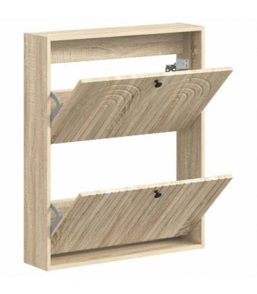 vidaXL Wall-Mounted Shoe Cabinet ALKMAAR 71 x 17 x 86 cm Sonoma Oak
