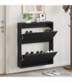vidaXL Wall-Mounted Shoe Cabinet ALKMAAR 71 x 17 x 86 cm Black
