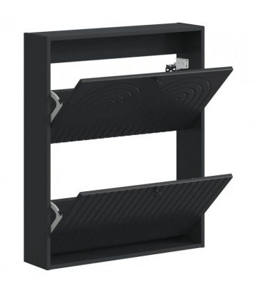 vidaXL Wall-Mounted Shoe Cabinet ALKMAAR 71 x 17 x 86 cm Black
