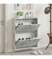 vidaXL Wall-Mounted Shoe Cabinet ALKMAAR 71 x 17 x 86 cm Concrete Grey
