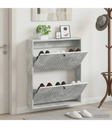 vidaXL Wall-Mounted Shoe Cabinet ALKMAAR 71 x 17 x 86 cm Concrete Grey