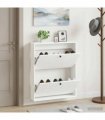 vidaXL Wall-Mounted Shoe Cabinet ALKMAAR 71 x 17 x 86 cm White
