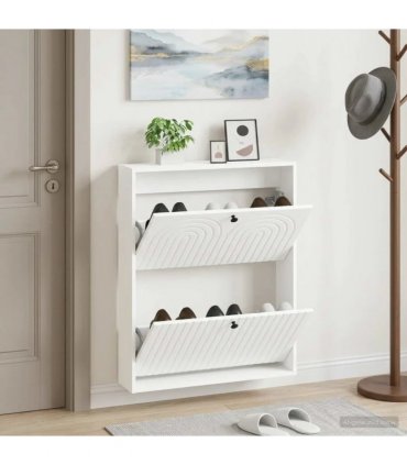 vidaXL Wall-Mounted Shoe Cabinet ALKMAAR 71 x 17 x 86 cm White