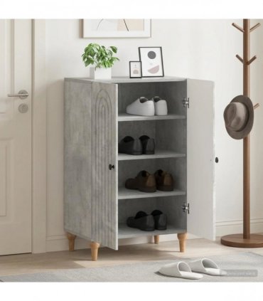 vidaXL Shoe Cabinet ALKMAAR 59.5 x 39.5 x 90 cm Engineered Wood — Colour: Concrete grey