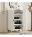 vidaXL Shoe Cabinet ALKMAAR 59.5 x 39.5 x 90 cm Engineered Wood — Colour: High gloss white