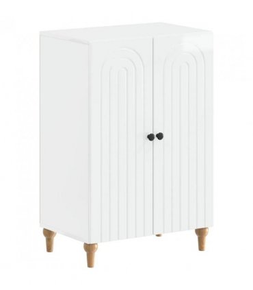 vidaXL Shoe Cabinet ALKMAAR 59.5 x 39.5 x 90 cm Engineered Wood — Colour: High gloss white