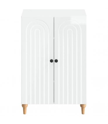 vidaXL Shoe Cabinet ALKMAAR 59.5 x 39.5 x 90 cm Engineered Wood — Colour: High gloss white