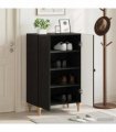 vidaXL Shoe Cabinet ALKMAAR 59.5 x 39.5 x 90 cm Engineered Wood Black