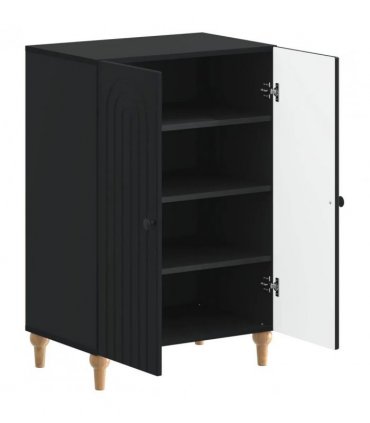 vidaXL Shoe Cabinet ALKMAAR 59.5 x 39.5 x 90 cm Engineered Wood Black