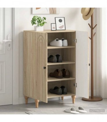 vidaXL Shoe Cabinet ALKMAAR 59.5 x 39.5 x 90 cm Engineered Wood — Colour: Sonoma oak