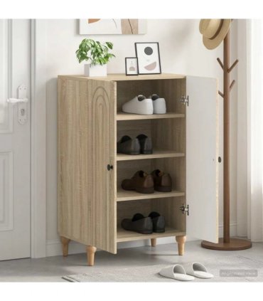 vidaXL Shoe Cabinet ALKMAAR 59.5 x 39.5 x 90 cm Engineered Wood — Colour: Sonoma oak