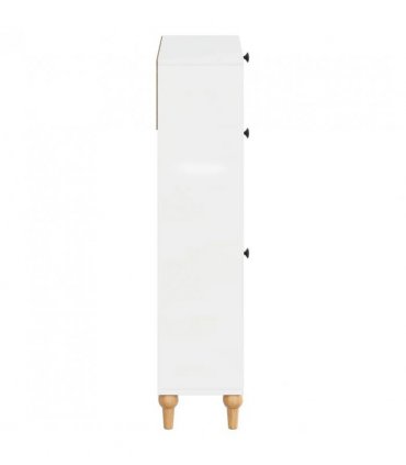 vidaXL Shoe Cabinet ALKMAAR 78 x 24 x 103 cm Engineered Wood — Colour: High gloss white