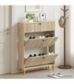 vidaXL Shoe Cabinet ALKMAAR 78 x 24 x 103 cm Engineered Wood — Colour: Sonoma oak