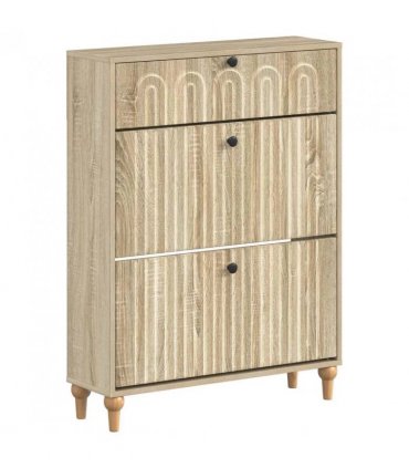 vidaXL Shoe Cabinet ALKMAAR 78 x 24 x 103 cm Engineered Wood — Colour: Sonoma oak
