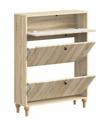 vidaXL Shoe Cabinet ALKMAAR 78 x 24 x 103 cm Engineered Wood — Colour: Sonoma oak