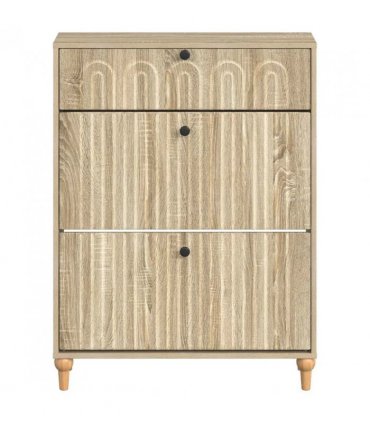 vidaXL Shoe Cabinet ALKMAAR 78 x 24 x 103 cm Engineered Wood — Colour: Sonoma oak